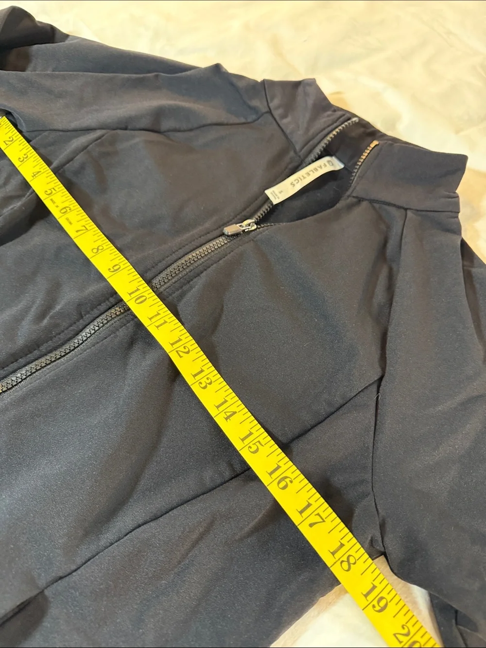 Fabletics Black High-Collar Full Zip Jacket Small